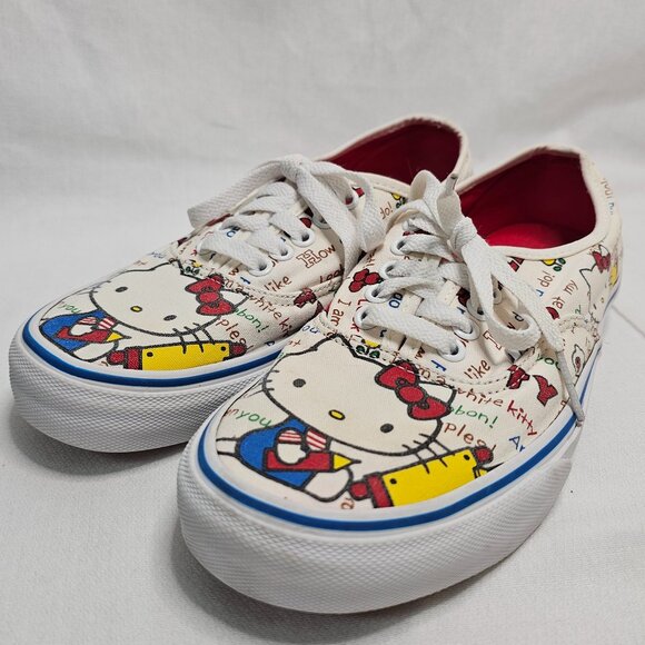 VANS x HELLO KITTY  School Canvas Lace-Up Multicolor Shoes Women's 8.5/ Men's 7 - Picture 2 of 13